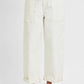 Lola Cream High Rise Crop Wide Barrel Cargo Pocket Jeans by Risen