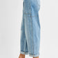 Lola Denim High Rise Crop Wide Barrel Cargo Pocket Pants by Risen