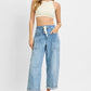Lola Denim High Rise Crop Wide Barrel Cargo Pocket Pants by Risen