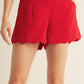 Remark Solid Scalloped Hem Shorts