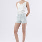 Attractively High Rise Patch Pocket Striped Shorts By Vervet