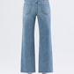 Enviably High Rise Clean Cut Raw Hem Ankle Slim Wide Jeans