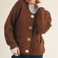 Link Big Button Accent Sweater Cardigan