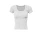 Rib Round Neck Plain Band Tee