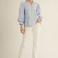 Still Button Down 3d Floral Top