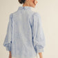 Still Button Down 3d Floral Top