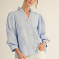 Still Button Down 3d Floral Top