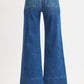 Task High Rise Crop Wide Front Patch Pocket Jeans by Risen