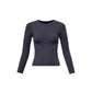 Present Round Neck Invisible Zipper Longsleeve Top