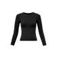 Present Round Neck Invisible Zipper Longsleeve Top