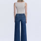 Patch Pocket High Rise Dark Wash Trouser Wide Jeans