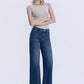 Patch Pocket High Rise Dark Wash Trouser Wide Jeans