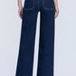 Riley High Rise Front Welt Pocket Trouser Wide Leg Jeans