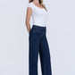 Riley High Rise Front Welt Pocket Trouser Wide Leg Jeans