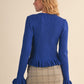 Garfield Ruffle Hem Ribbed Knit Sweater Cardigan