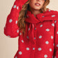 Park Polka Dot Sweater Cardigan With Detachable Scarf