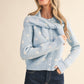 Park Polka Dot Sweater Cardigan With Detachable Scarf