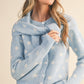 Park Polka Dot Sweater Cardigan With Detachable Scarf