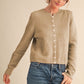 Organic Marled Knit Sweater Cardigan