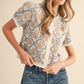 Indulge Floral Short Sleeve Sweater Cardigan