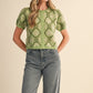 Indulge Floral Short Sleeve Sweater Cardigan