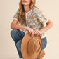 Indulge Floral Short Sleeve Sweater Cardigan