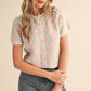 Indulge Floral Short Sleeve Sweater Cardigan