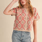 Indulge Floral Short Sleeve Sweater Cardigan