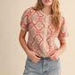 Indulge Floral Short Sleeve Sweater Cardigan