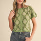Indulge Floral Short Sleeve Sweater Cardigan