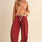 Soul Washed Corduroy Pleated Barrel Pants