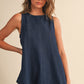 Hebrews Top Denim Longline Sleeveless Top