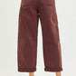 Lola Cocoa High Rise Crop Wide Barrel Cargo Pocket Cuffed Jeans by Risen
