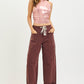 Lola Cocoa High Rise Crop Wide Barrel Cargo Pocket Cuffed Jeans by Risen