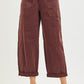 Lola Cocoa High Rise Crop Wide Barrel Cargo Pocket Cuffed Jeans by Risen