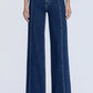 Orion High Rise Front Seam Detailed Dark Wide Leg Jeans
