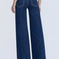 Orion High Rise Front Seam Detailed Dark Wide Leg Jeans