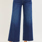 Muse High Rise Ankle Wide Jeans With Crease Line Detail Jeans By Risen