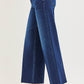 Muse High Rise Ankle Wide Jeans With Crease Line Detail Jeans By Risen