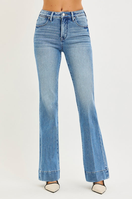 Kaylee Tummy Control 4 Way Stretch Mid Rise Flare Jeans