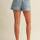 Born High Rise Gathered Waist Denim Shorts