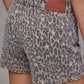 Cheetah Stretch Clean Mid Rise Dad Shorts by Hidden