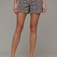Cheetah Stretch Clean Mid Rise Dad Shorts by Hidden