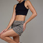 Cheetah Stretch Clean Mid Rise Dad Shorts by Hidden