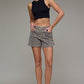 Cheetah Stretch Clean Mid Rise Dad Shorts by Hidden