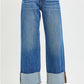 Layla 4 Way Stretchy Mid Rise Cropped Straight With Cuffed Hem Jeans by Risen