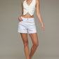 Trouble White 4in Inseam A Line Shorts by Hidden