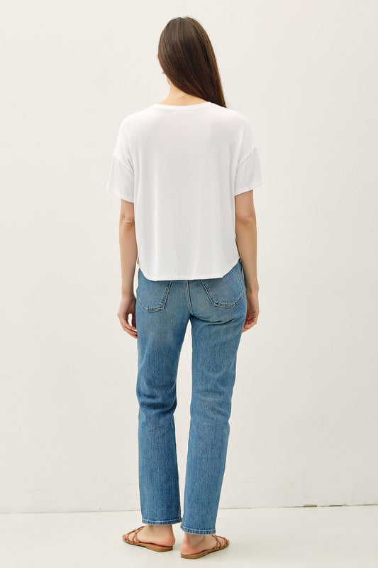 Garment Dye Ribbed Boxy Fit T-shirt