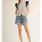 Button Dot Ruffle Sleeve Blouse