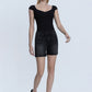 Code High Rise Black Midi Denim Shorts